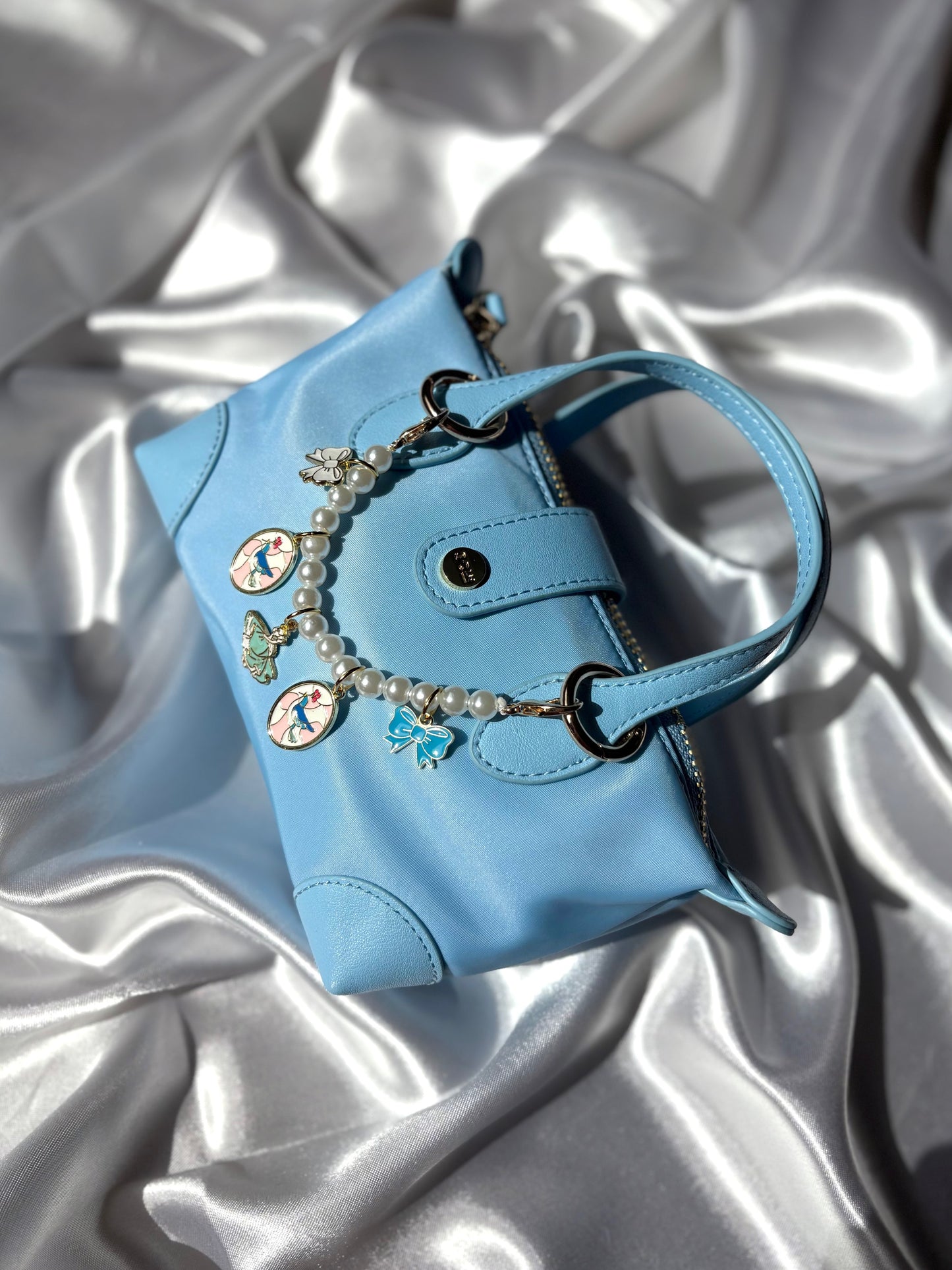 Cindy PEARL chain BLUE *mini