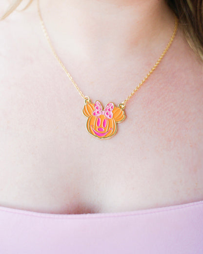 Pink Pumpkin Necklace